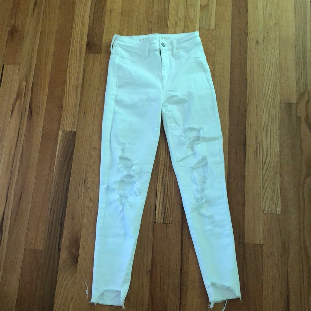White ripped jeans